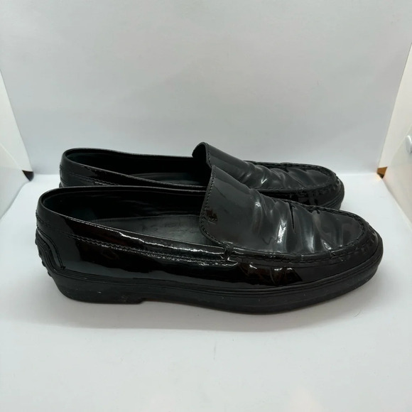 Tod's Black Patent Leather Loafers Womens Size 38.5 - Picture 5 of 10